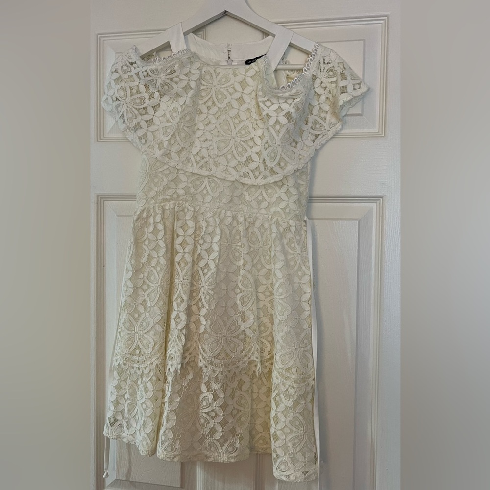 Girls White Lace Dress